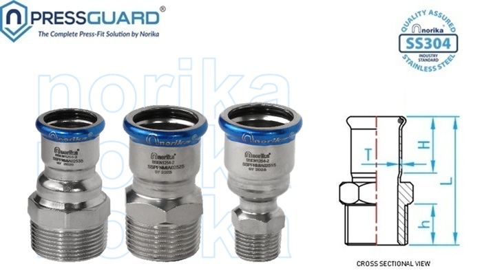 Stainless Steel 304 Press Fit MI Adaptor